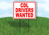 CDL Drivers Wanted RED Yard Sign Road with Stand LAWN SIGN