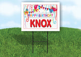 KNOX HAPPY BIRTHDAY BALLOONS 18 in x 24 in Yard Sign Road Sign with Stand