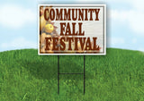 COMMUNITY FALL FESTIVAL GOURDS Yard Sign with Stand LAWN SIGN