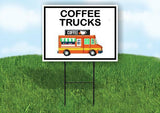 COFFEE TRUCKS BLACK BORDER Yard Sign Road with Stand LAWN SIGN