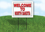 NORTH DAKOTA WELCOME TO 18 in x 24 in Yard Sign Road Sign with Stand