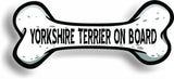 Dog on Board Yorkshire Terrier Bone Car Magnet Bumper Sticker 3"x7"