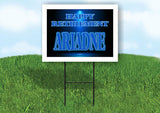 ARIADNE RETIREMENT BLUE 18 in x 24 in Yard Sign Road Sign with Stand