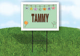 TAMMY WELCOME BABY GREEN  18 in x 24 in Yard Sign Road Sign with Stand