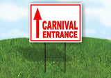CARNIVAL ENTRANCE STRAIGHT ARROW RED Yard Sign with Stand LAWN SIGN