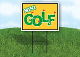 MINI GOLF YELLOW Yard Sign with Stand LAWN SIGN