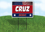 CRUZ FLAG RED 2024 18inx24in Yard Road Sign w/ Stand