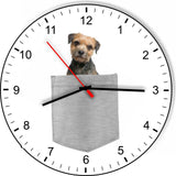Border Terrier In Your Pocket Puppy Dog kitchen living room Wall Clock