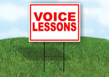VOICE LESSONS  RED WHITE Yard Sign Road with Stand LAWN SIGN