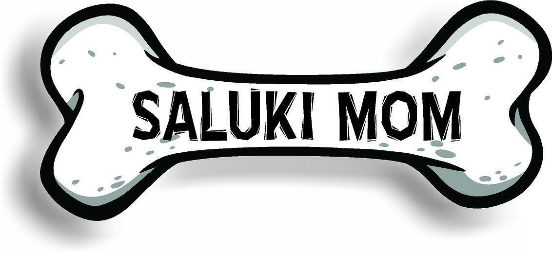 Dog Mom Saluki Bone Car Magnet Bumper Sticker 3"x7"