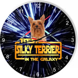 Best Silky Terrier Dog Galaxy Wars Space Star Kitchen Livingroom Wall Clock