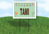 TAMI WELCOME BABY GREEN  18 in x 24 in Yard Sign Road Sign with Stand