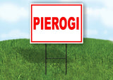 PIEROGI RED WHITE Yard Sign Road with Stand LAWN SIGN