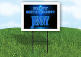JENNY RETIREMENT BLUE 18 in x 24 in Yard Sign Road Sign with Stand