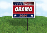 OBAMA FLAG RED 2024 18inx24in Yard Road Sign w/ Stand