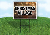 CHRISTMAS VILLAGE Plastic Yard Sign ROAD SIGN with Stand