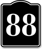 88 Bay Garage Door Plate Field Lane Gate Number BLACK Aluminum Composite Sign