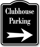 Clubhouse Parking Golf Course Right Arrow BLACK Aluminum Composite Sign