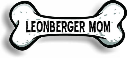 Dog Mom Leonberger Bone Car Magnet Bumper Sticker 3"x7"