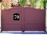 70 Bay Garage Door Plate Field Lane Gate Number BLACK Aluminum Composite Sign