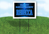REBECCA RETIREMENT BLUE 18 in x 24 in Yard Sign Road Sign with Stand