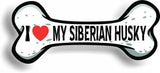 I Love My Siberian Husky Car Magnet Bumper Sticker 3"x7"