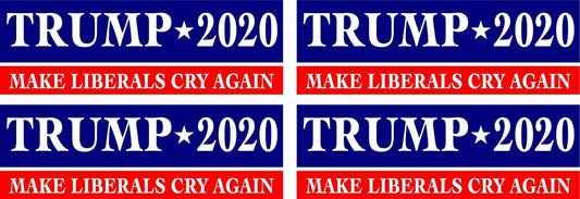 SET OF 4 TRUMP 2020 MAKE LIBERALS CRY AGAIN MAGNET Magnetic Bumper Sticker
