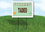 TADEO WELCOME BABY GREEN  18 in x 24 in Yard Sign Road Sign with Stand