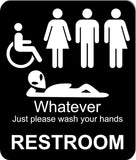 funny bathroom sign 8 1/2 X 10 RESTROOM SIGN Aluminum NEW An alien men women