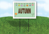 AUTUMN WELCOME BABY GREEN  18 in x 24 in Yard Sign Road Sign with Stand