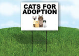 CATS FOR ADOPTION WITH PICTURE Yard Sign with Stand LAWN SIGN
