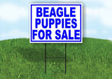 Beagle PUPPIES FOR SALE BLUE Yard Sign Road with Stand LAWN SIGN