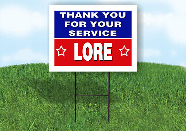 LORE THANK YOU SERVICE 18 in x 24 in Yard Sign Road Sign with Stand