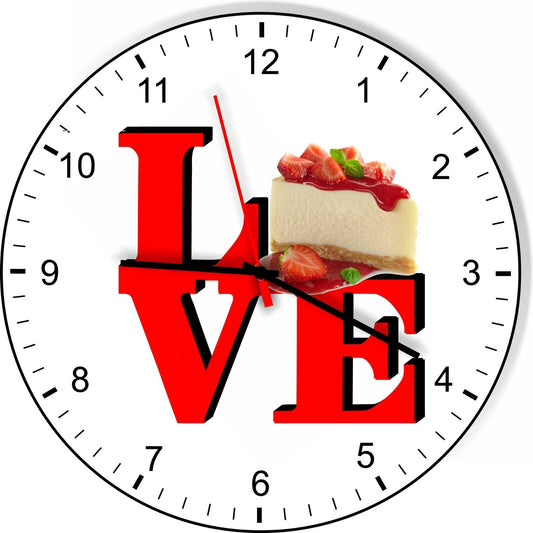 I Love Cheesecake Love Park Funny Kitchen Living room Wall Clock