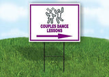 COUPLES DANCE LESSONS PURPLE Yard Sign Road with Stand LAWN SIGN Single sided