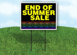 END OF SUMMER SALE YELLOW RAINBOW BORDER Yard Sign with Stand LAWN SIGN