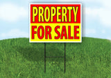 PROPERTY FOR SALE RED YELLOW Plastic Yard Sign ROAD SIGN with Stand