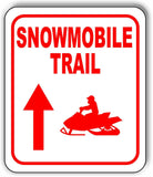 Snowmobile TRAIL STRAIGHT ARROW RED Metal Aluminum composite sign