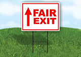FAIR EXIT STRAIGHT ARROW RED Yard Sign with Stand LAWN SIGN