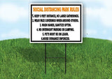 SOCIAL DISTANCING PARK RULES 18inx24in Yard Road Sign w/ Stand
