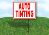 Auto Tinting RED Yard Sign Road with Stand LAWN SIGN
