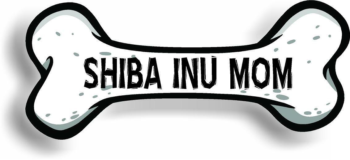 Dog Mom Shiba Inu Bone Car Magnet Bumper Sticker 3"x7"