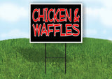 CHICKEN AND WAFFLES BLACK Yard Sign with Stand LAWN SIGN