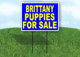 Brittany PUPPIES FOR SALE YELLOW BLUE Yard Sign Road with Stand LAWN SIGN