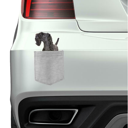 Kerry Blue Terrier Dog in pocket Fridge Car Magnet Bumper Sticker App size 4"x7"