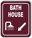 BATH HOUSE DIRECTIONAL ARROW TRAIL 8 Variations Metal Aluminum composite sign