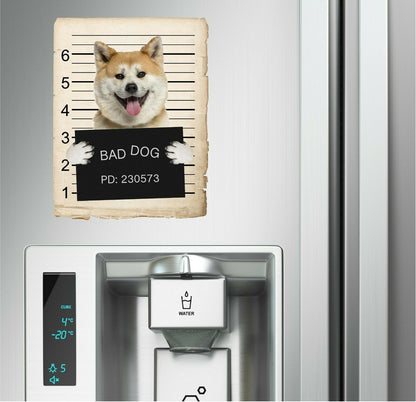 Akita Mugshot Bad Dog Fridge refrigerator Car Magnet Bumper Sticker