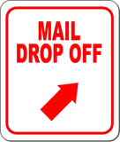 MAIL DROP OFF RED 8 Arrow Variations Metal Aluminum composite sign