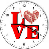 I Love Steak Love Park Funny Kitchen Living room Wall Clock