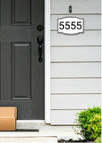 White and Black House Number Aluminum Composite Sign